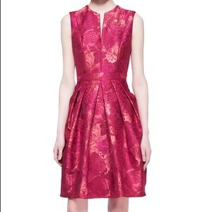 Carmen Marc Valvo | Floral Jacquard A-Line Cocktail Dress